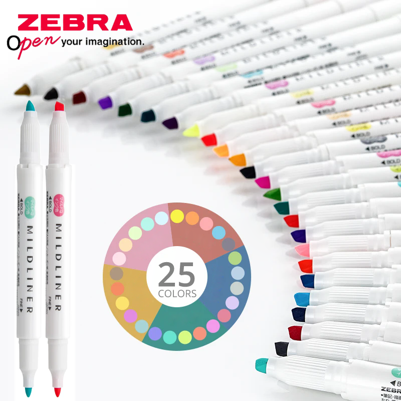 25 Colors Japan ZEBRA Mildline - Zebra Pen Mildliner recension och pris