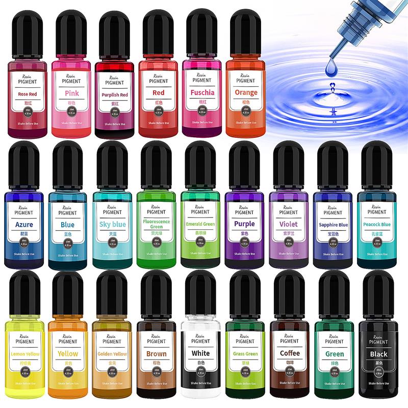 24 Color 10ml/Bottle Epoxy Res - Resin Dye Alcohol recension och pris